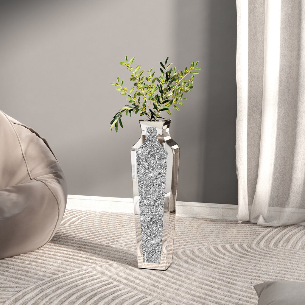 Grand vase de sol en diamants broyés