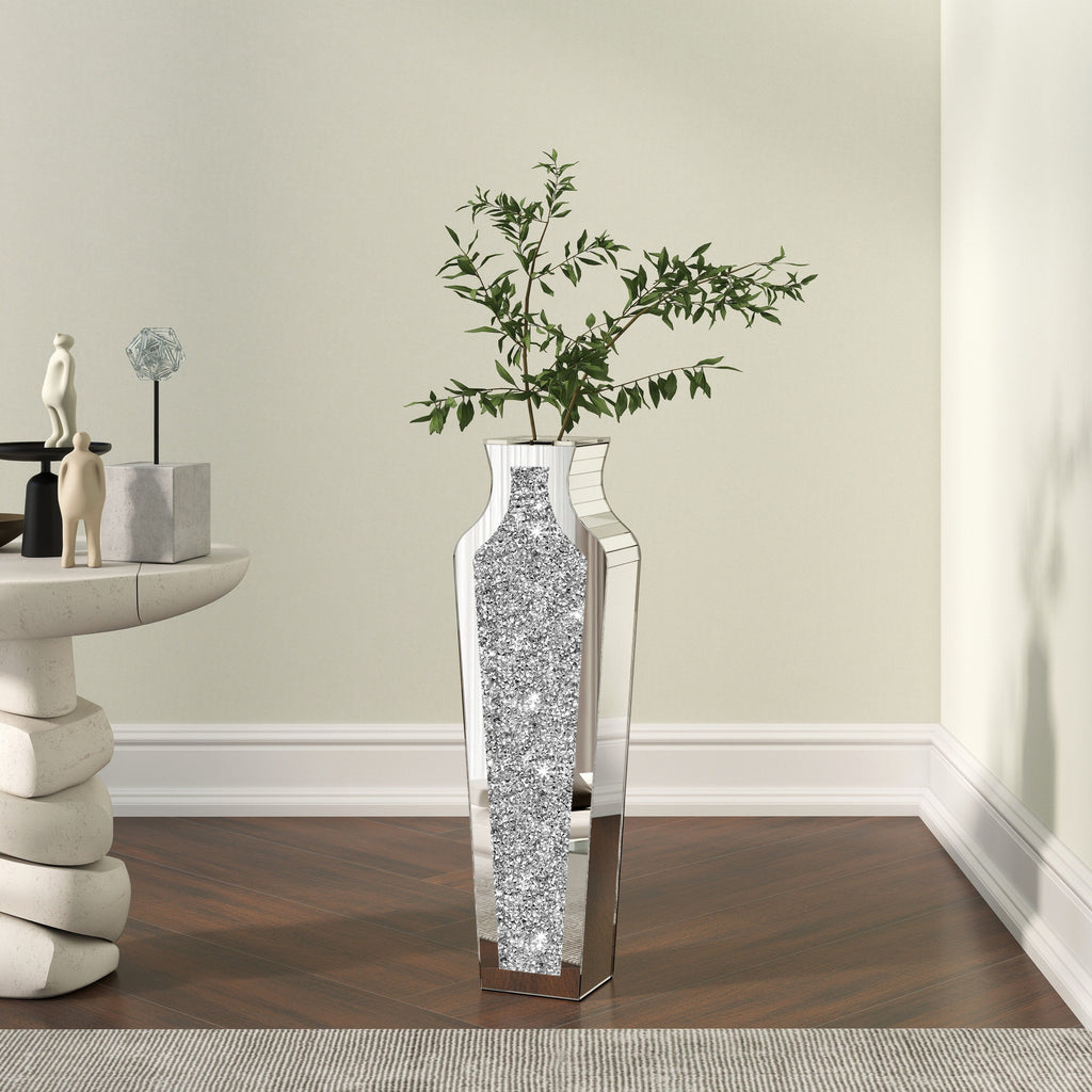 Grand vase de sol en diamants broyés