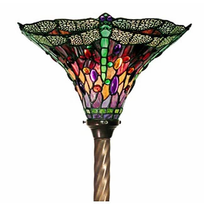 Lampe torche libellule de style Tiffany