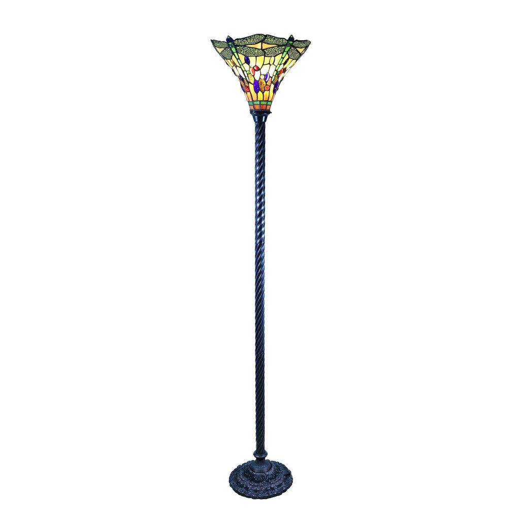 Lampe torche libellule de style Tiffany