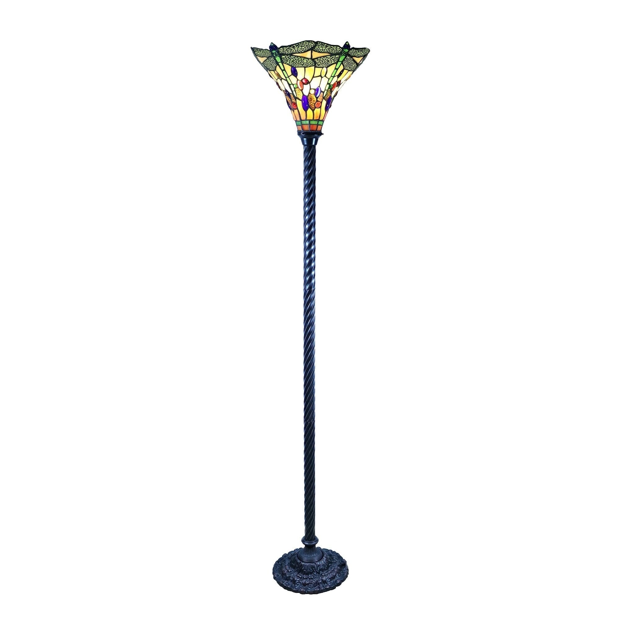 Lampe torche libellule de style Tiffany