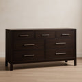 Commode 7 tiroirs en bois d'ingénierie foncé