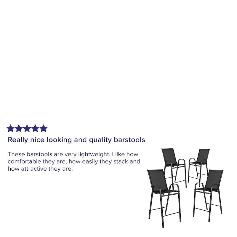 Lot de 4 tabourets de bar d'extérieur avec matériau Flex Comfort - Tabouret de terrasse