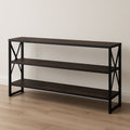 Etagère de rangement 3 niveaux en métal et bois noir/marron 100 cm
