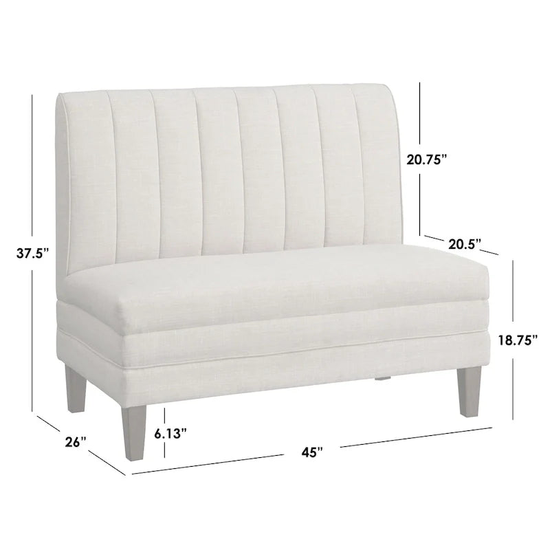Ensemble de banquette rembourrée 3 pièces Lifestorey Kerrington à dossier capitonné