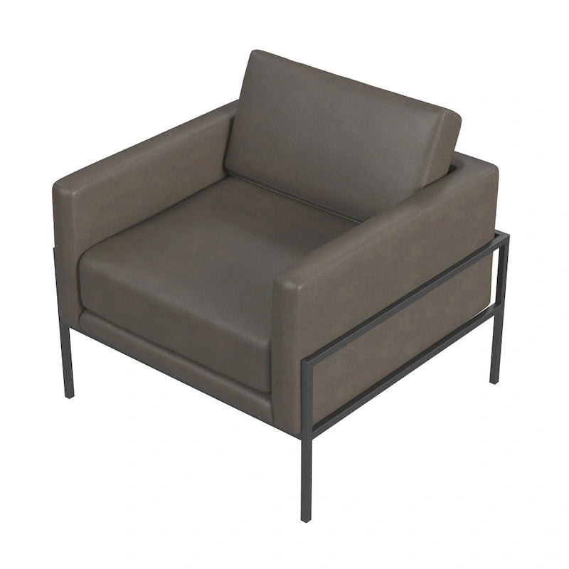 Fauteuil club moderne HomePop rembourré avec cadre en métal
