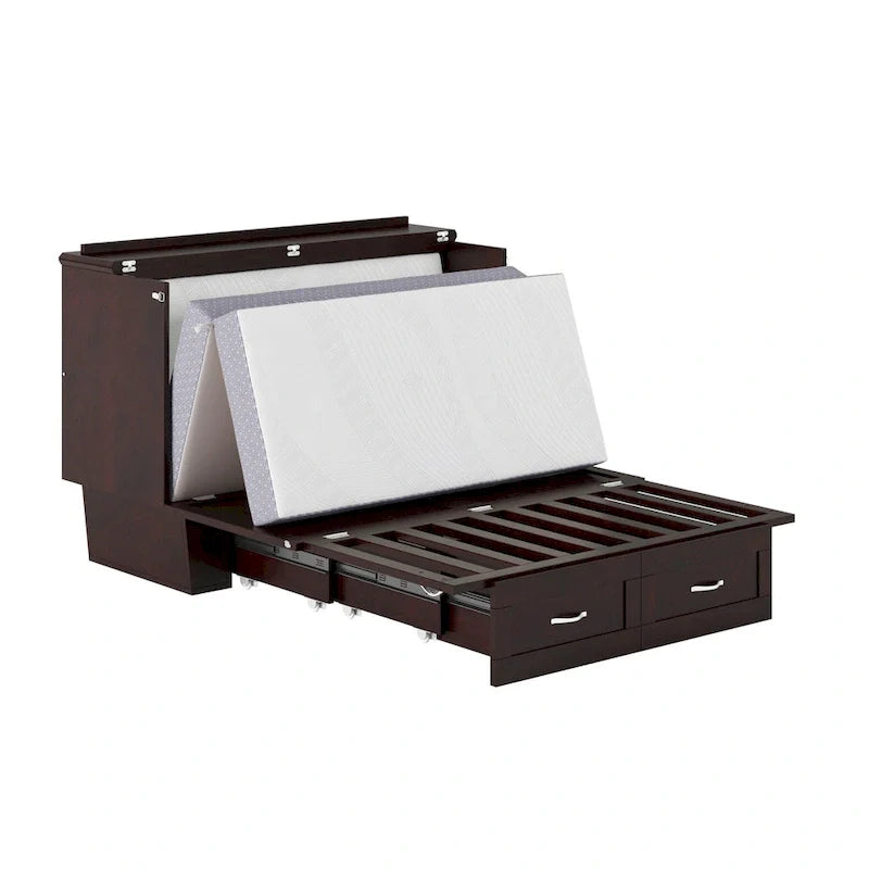 Lit escamotable Monroe Full Murphy avec matelas en mousse à mémoire de forme 6 po